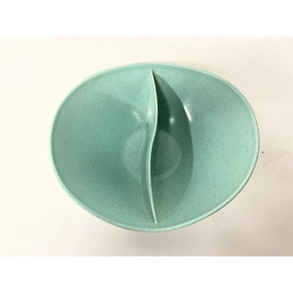 Vintage Vernon Ware Divided Bowl MCM Atomic Heavenly Days Dip Blue Retro Atomic